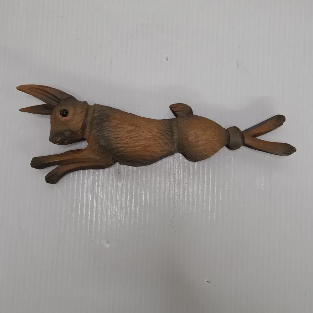 Vintage‎ Old German Black Forest Cuckoo Clock Trim Carved Rabbit Hare 10